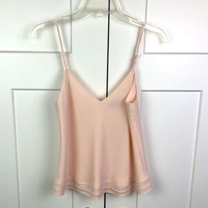 Talula MEDIUM blush Pink Camisole Tank V Neck Layered Silky Romantic Tiered